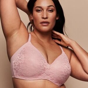 Knix‎ Pink Lace Wing Woman Bra Rosewater Womens Size 34G or 6++ T-Shirt Bra Foam
